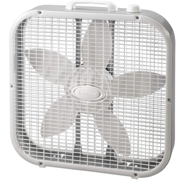 Fan- Steel Portable Box/Floor Fan 3-Speed White 20"